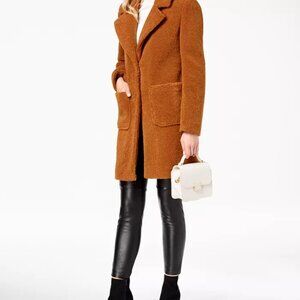 French Connection Walker Teddy Coat Cognac Size Small